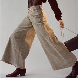 Urban Outfitters BDG Twill Extreme Wide Leg Pants Tan Wash Size 26